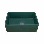Ruvati Fiamma — Tarja Farmhouse de Cocina de 33 x 20 pulg en Fireclay — Verde Esmeralda — 1