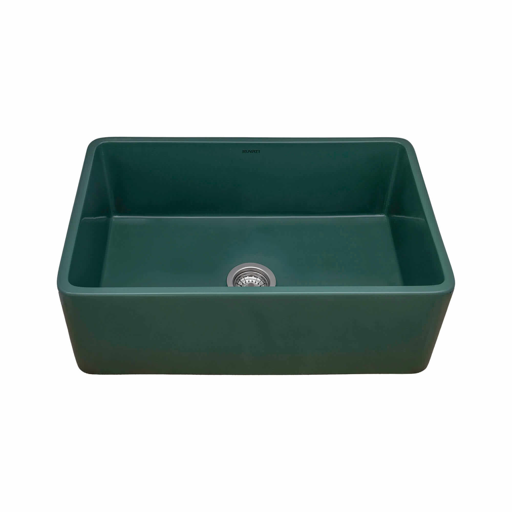 Ruvati Fiamma — Tarja Farmhouse de Cocina de 33 x 20 pulg en Fireclay — Verde Esmeralda — 1