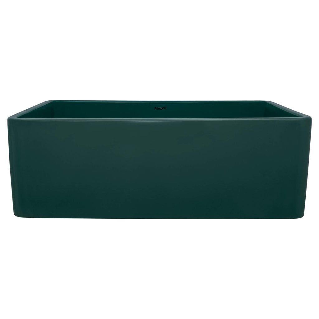 Ruvati Fiamma — Tarja Farmhouse de Cocina de 33 x 20 pulg en Fireclay — Verde Esmeralda — 4