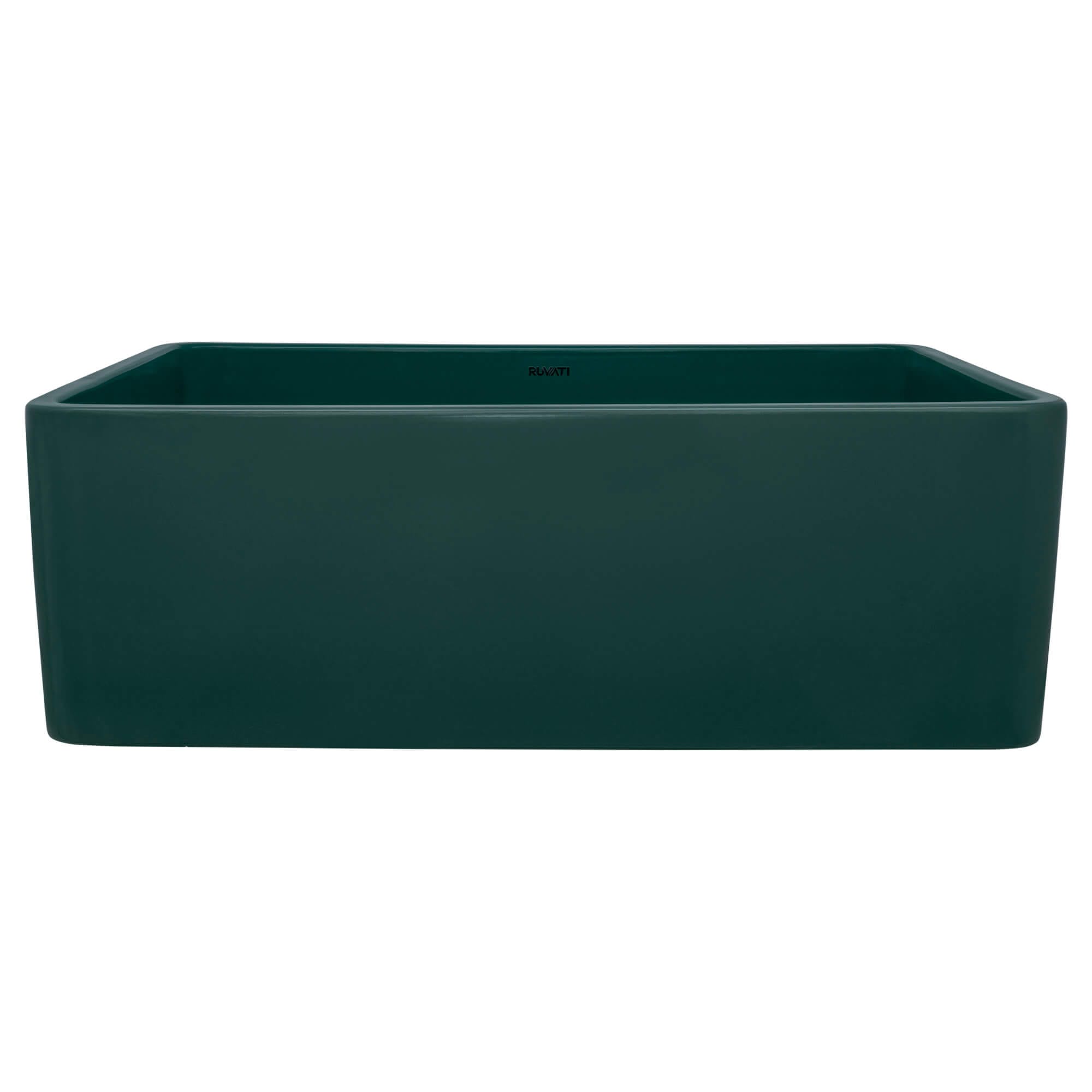 Ruvati Fiamma — Tarja Farmhouse de Cocina de 33 x 20 pulg en Fireclay — Verde Esmeralda — 4
