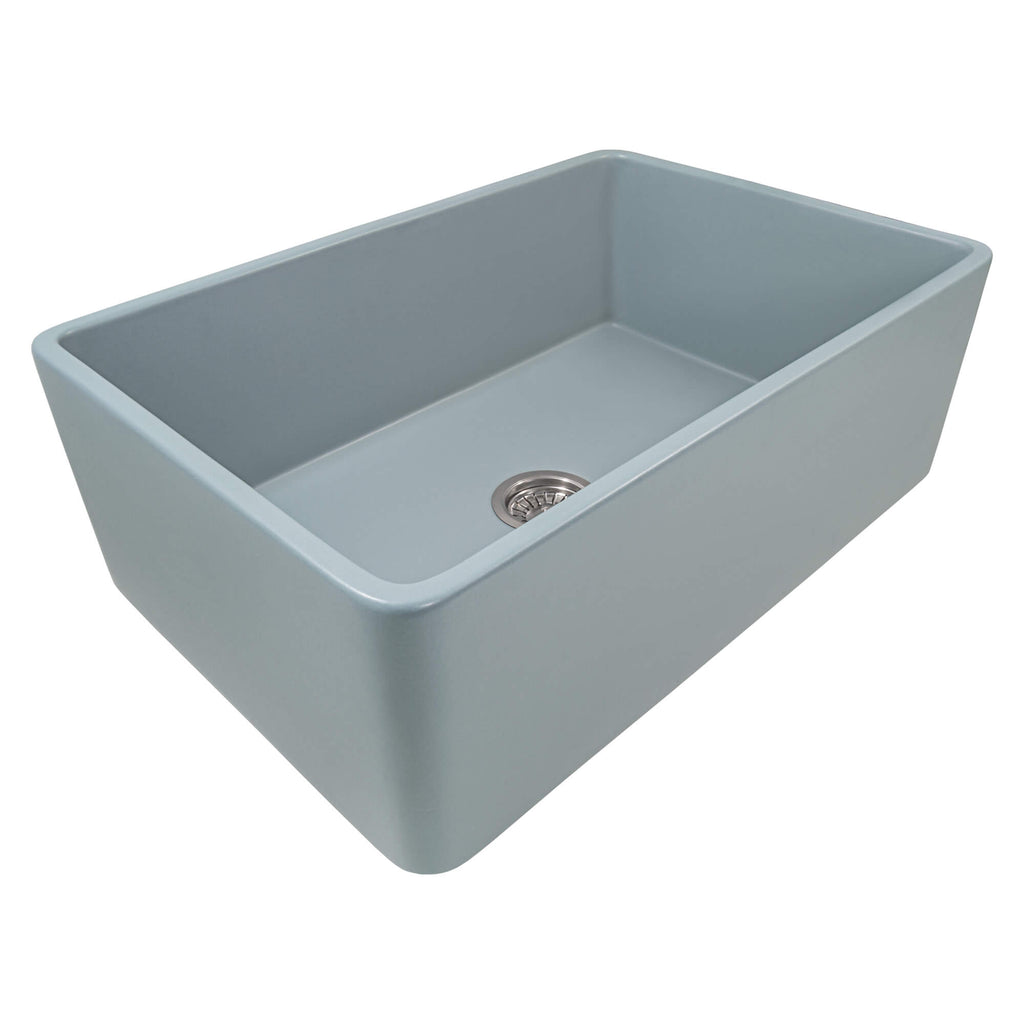 Ruvati Fiamma — Tarja Farmhouse de Cocina de 33 x 20 pulg en Fireclay — Gris Horizon — 1