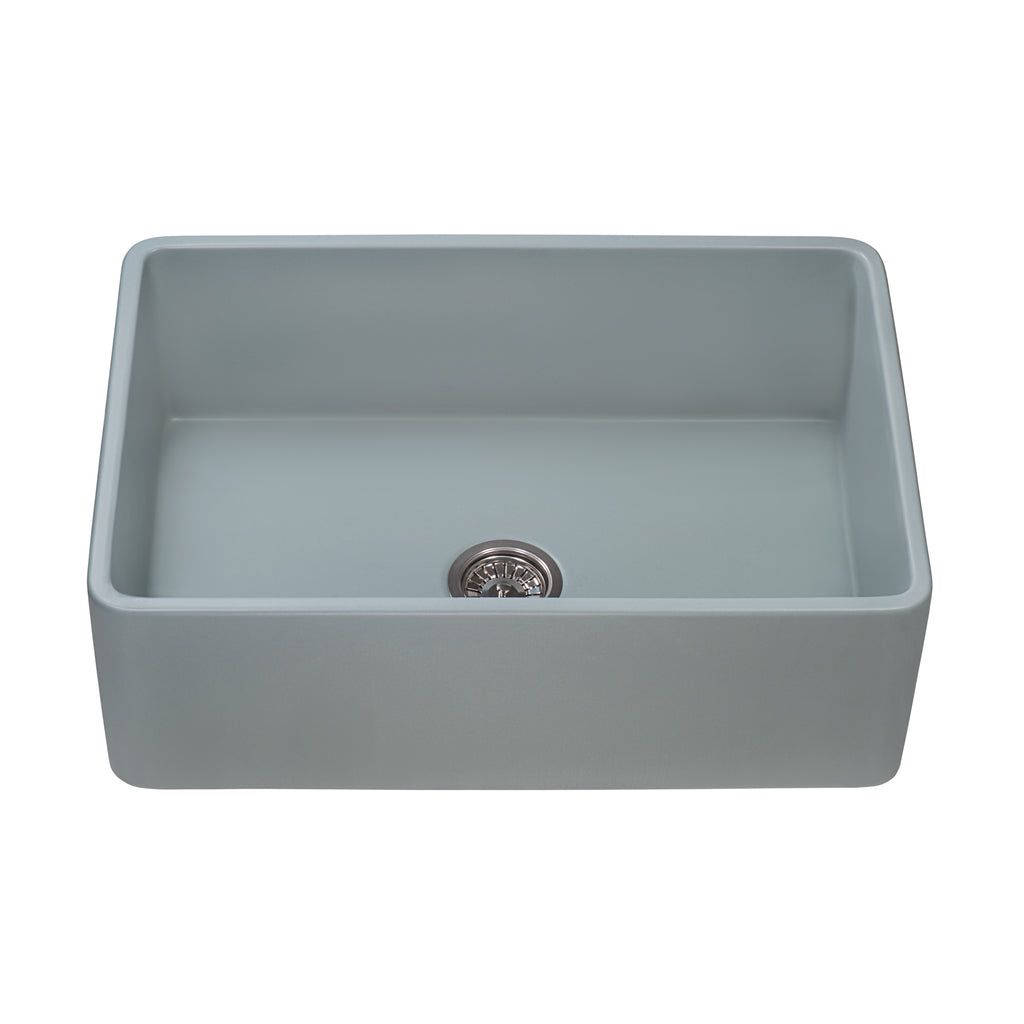 Ruvati Fiamma — Tarja Farmhouse de Cocina de 33 x 20 pulg en Fireclay — Gris Horizon — 2