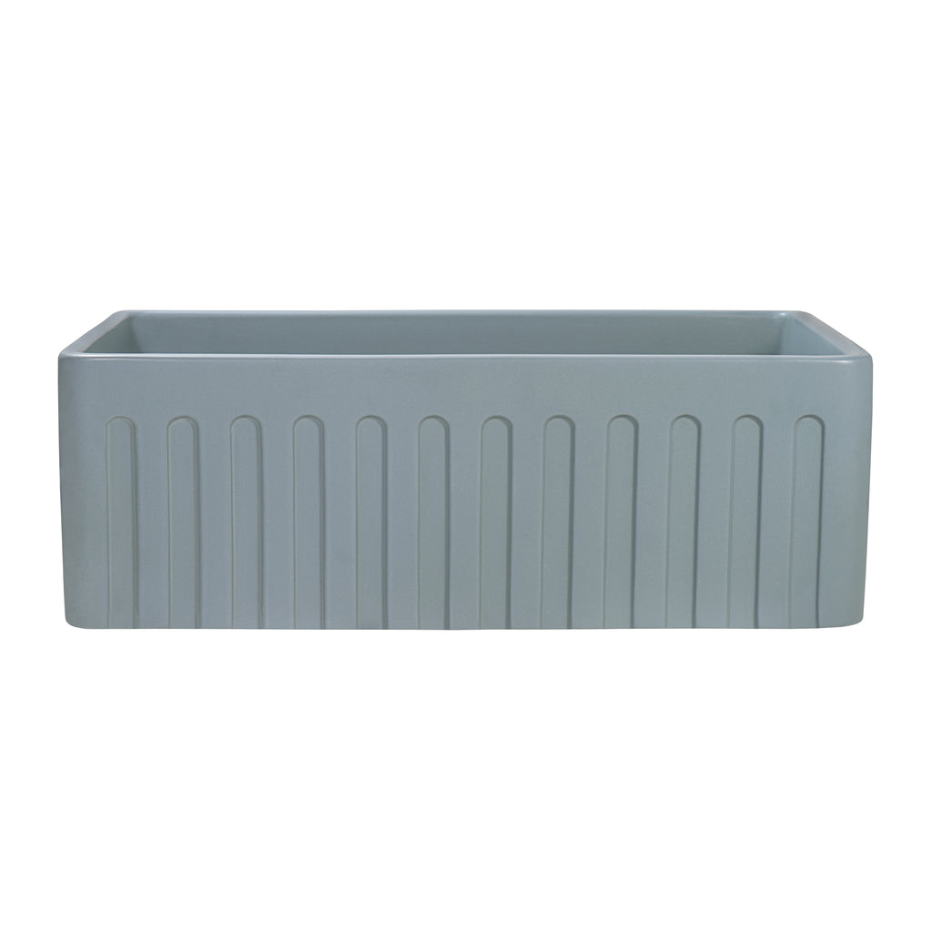 Ruvati Fiamma — Tarja Farmhouse de Cocina de 33 x 20 pulg en Fireclay — Gris Horizon — 3