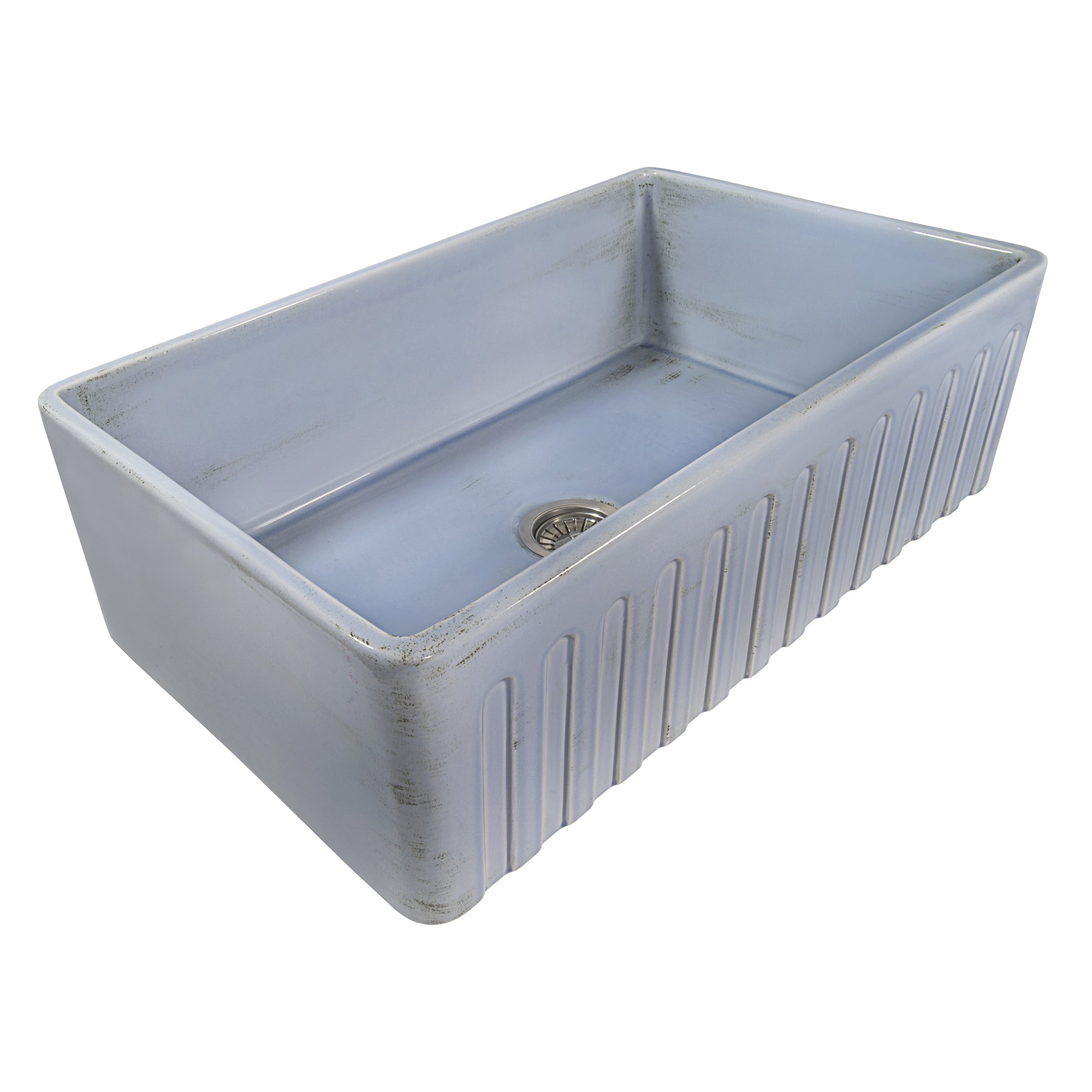 Ruvati Fiamma — Tarja Farmhouse de Cocina de 33 x 20 pulg en Fireclay — Azul Costa — 3