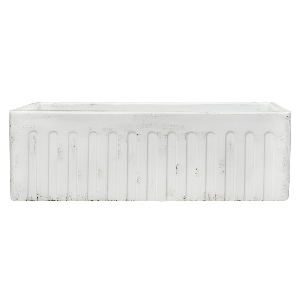Ruvati Fiamma — Tarja Farmhouse de Cocina de 33 x 20 pulg en Fireclay — Blanco Envejecido — 2