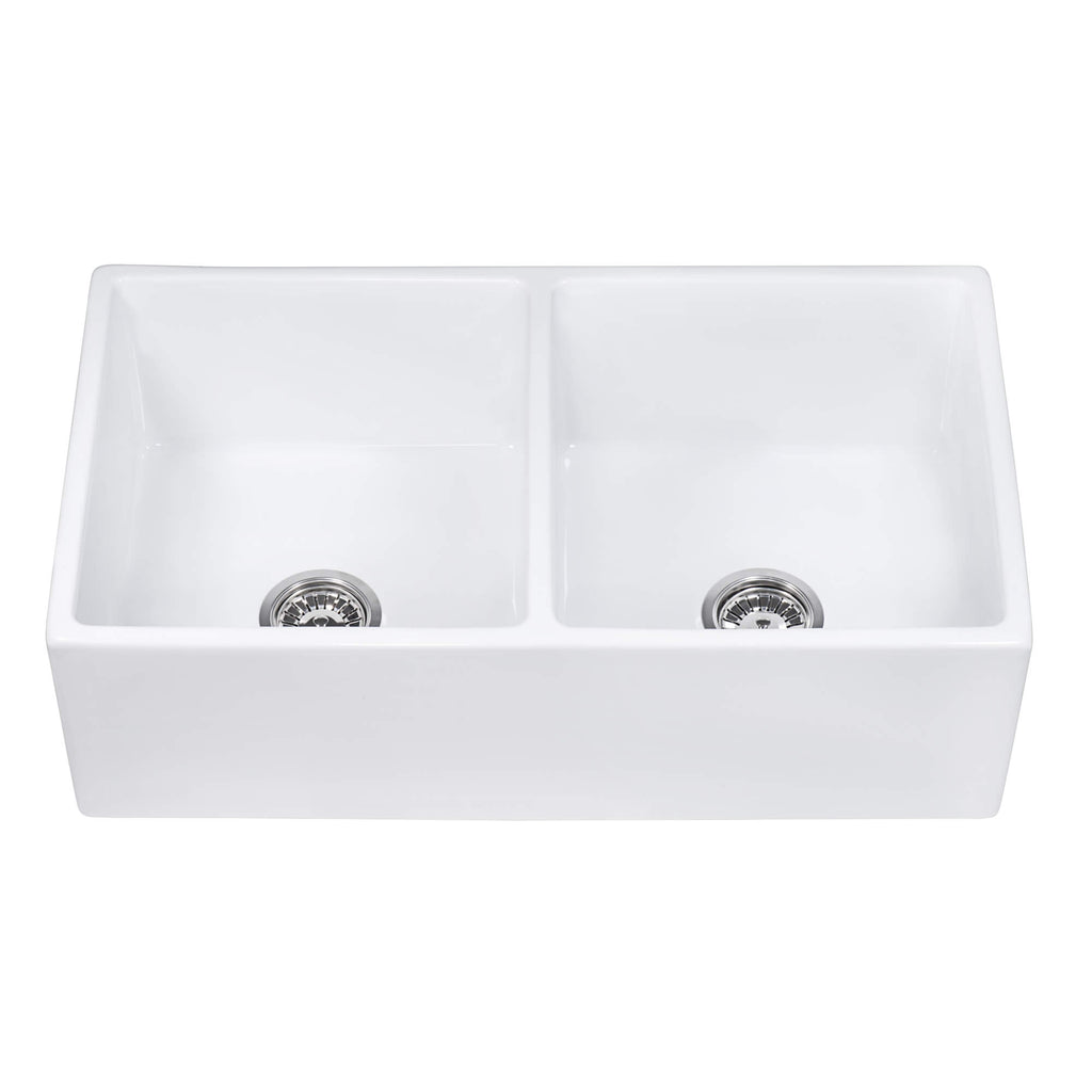 Ruvati Fiamma — Tarja Farmhouse de Cocina de 33 x 18 pulg en Fireclay — Blanco — 1