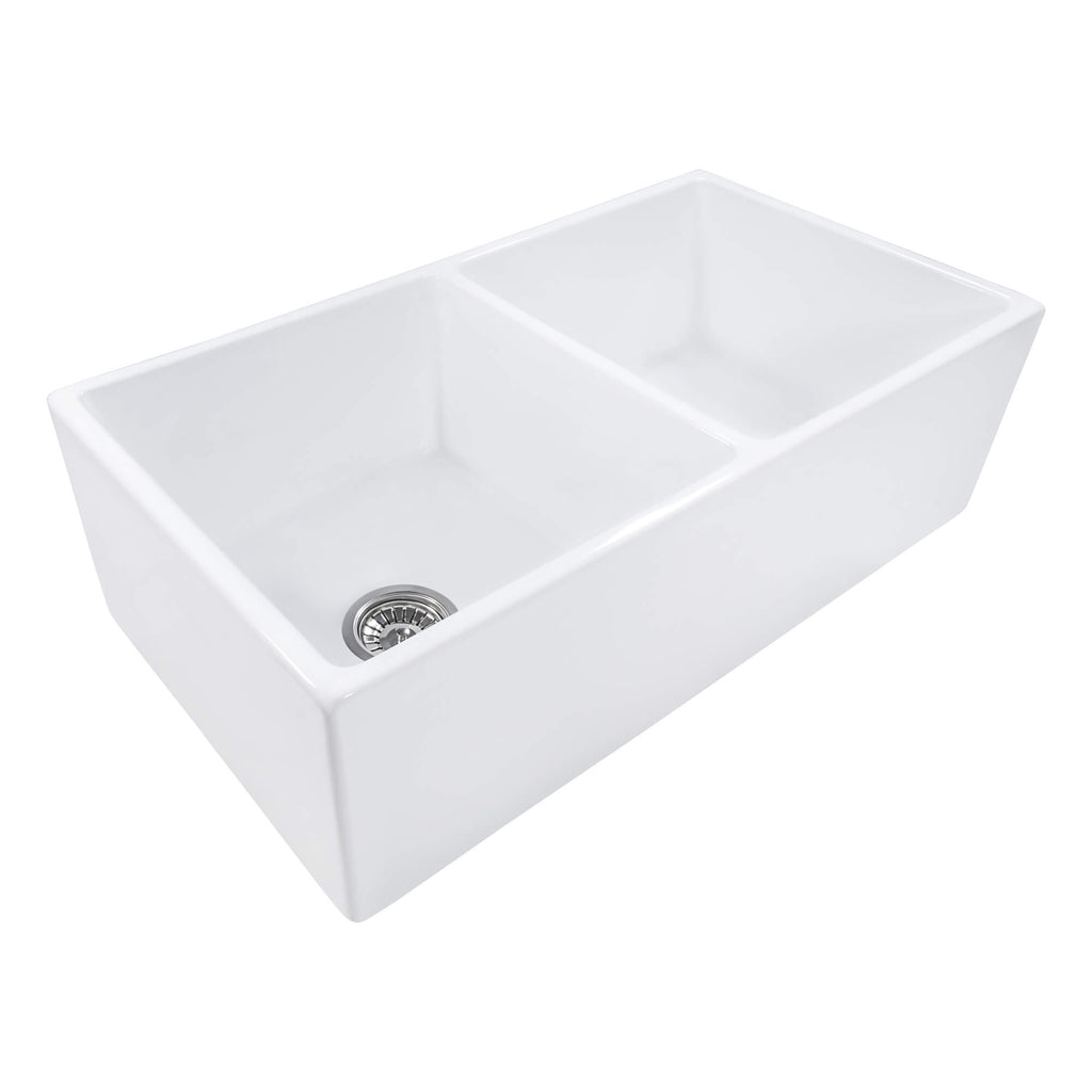 Ruvati Fiamma — Tarja Farmhouse de Cocina de 33 x 18 pulg en Fireclay — Blanco — 2