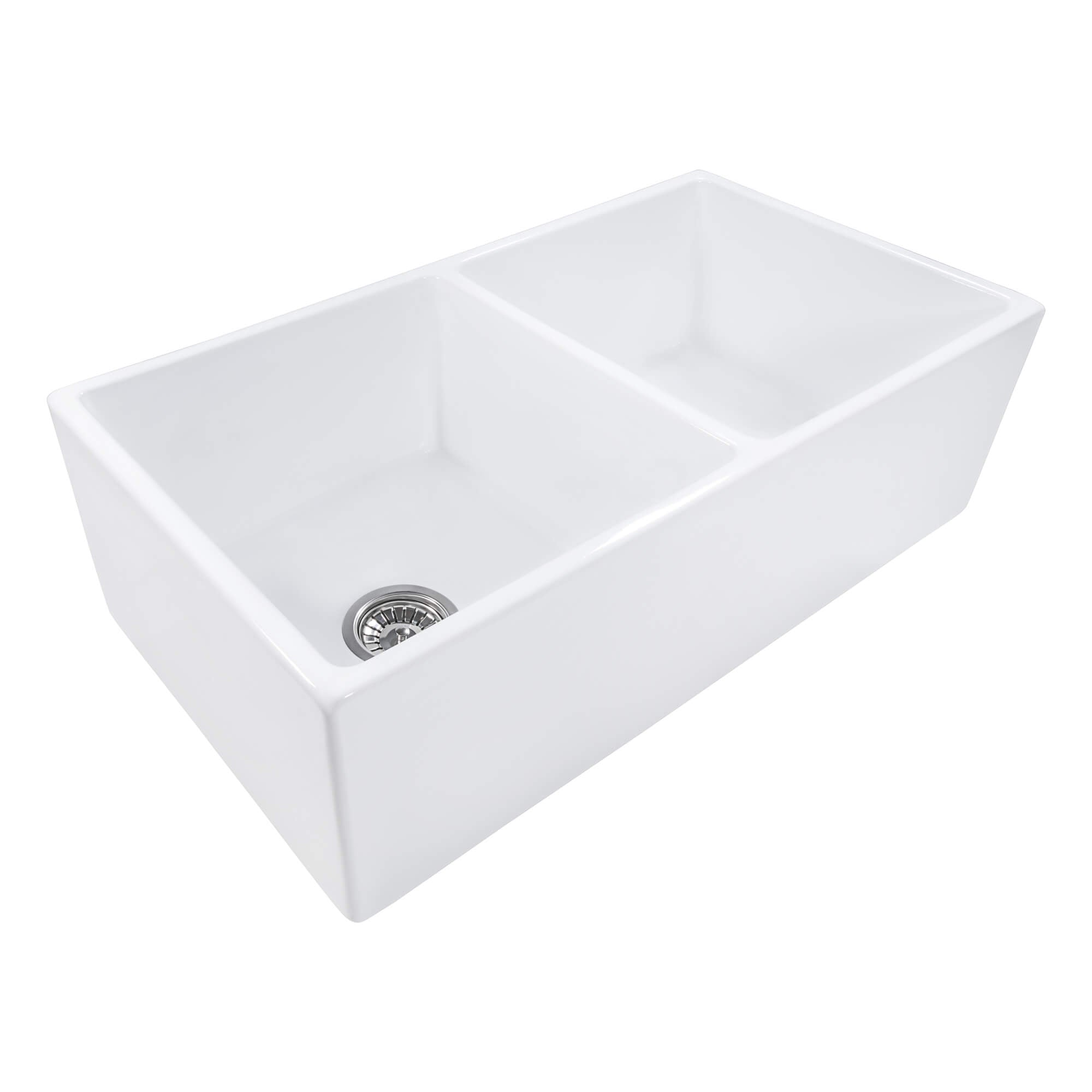Ruvati Fiamma — Tarja Farmhouse de Cocina de 33 x 18 pulg en Fireclay — Blanco — 2