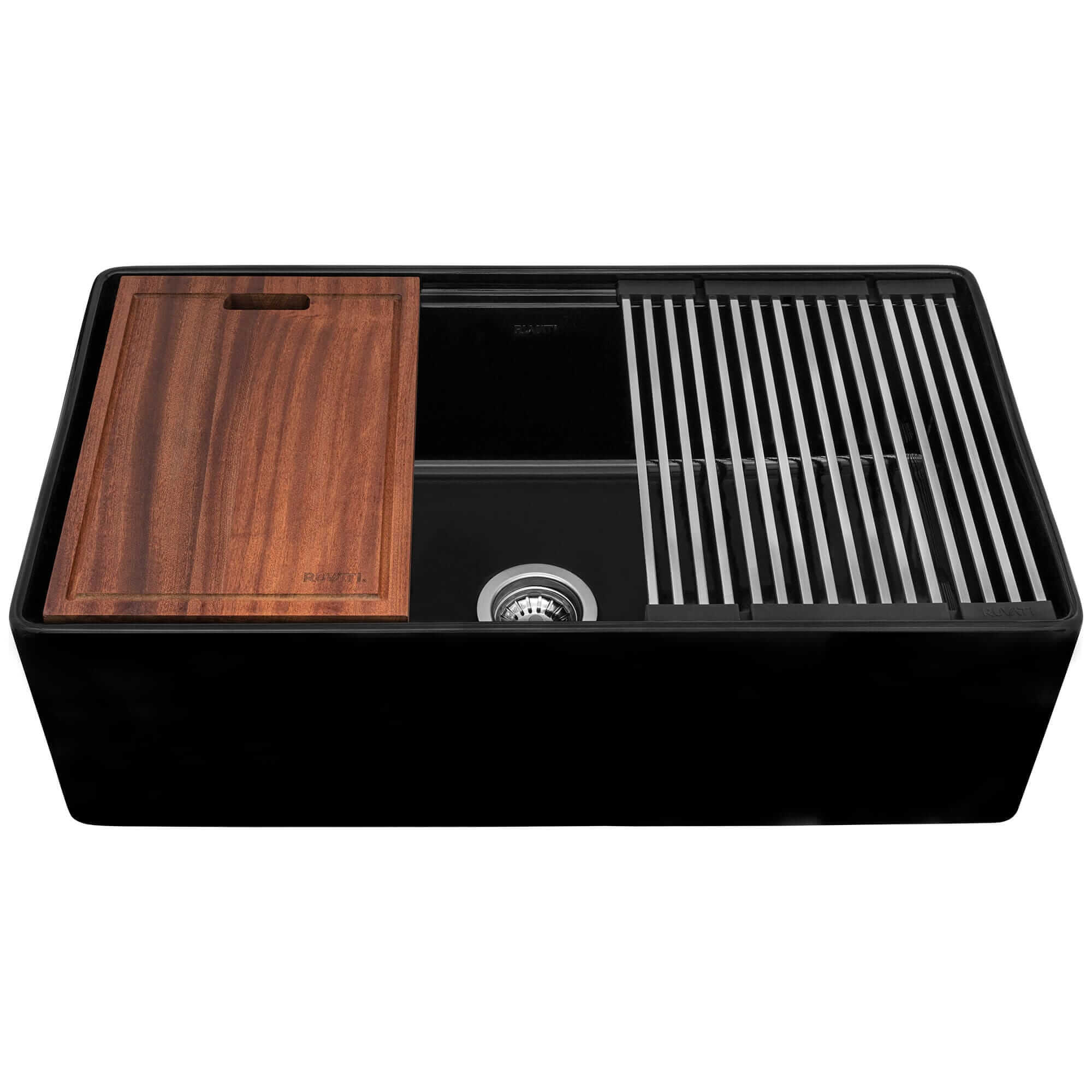 Ruvati Fiore — Tarja Farmhouse de Cocina en Fireclay — Negro — 1