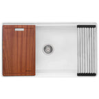 Ruvati Fiore — Tarja Farmhouse de Cocina en Fireclay — Blanco — 4