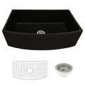 Ruvati Fiamma — Tarja Farmhouse de Cocina en Fireclay — Negro