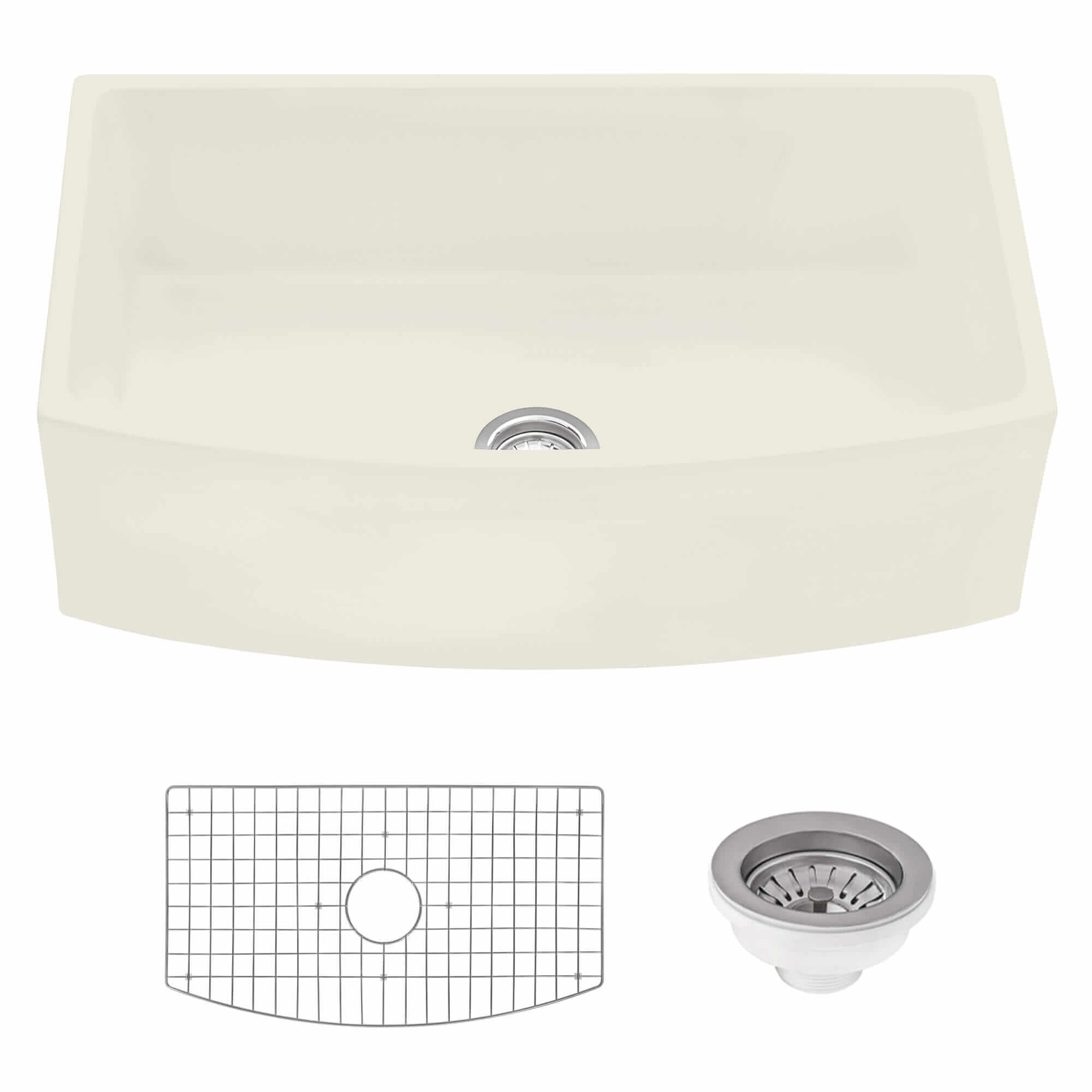 Ruvati Fiamma — Tarja Farmhouse de Cocina en Fireclay — Blanco