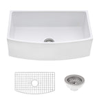 Ruvati Fiamma — Tarja Farmhouse de Cocina en Fireclay — Blanco (WH) — 2