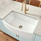 Ruvati Fiamma — Tarja Farmhouse de Cocina en Fireclay — Blanco (WH) — 1