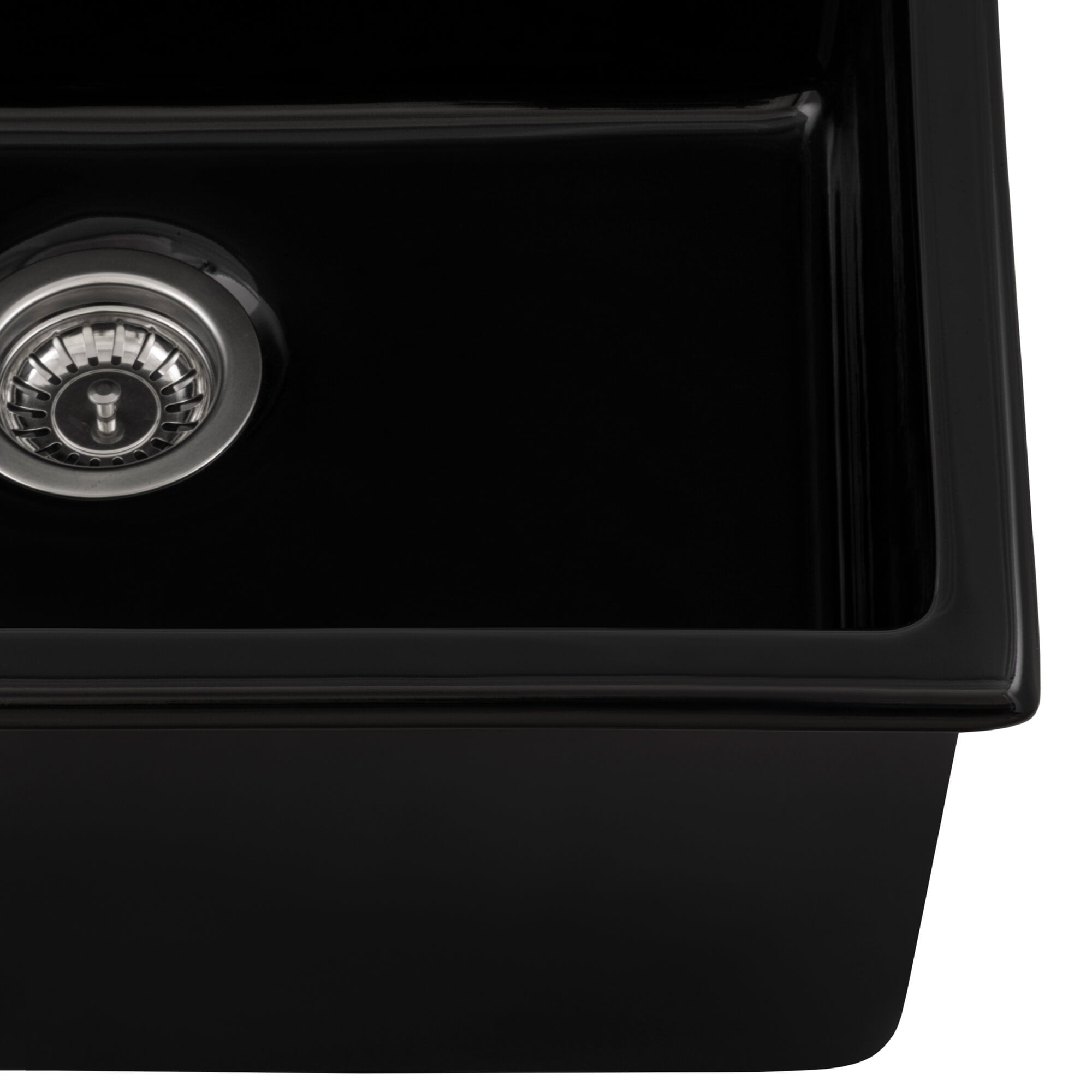 Ruvati Fiamma — Tarja de Cocina en Fireclay — Negro Brillante — 3