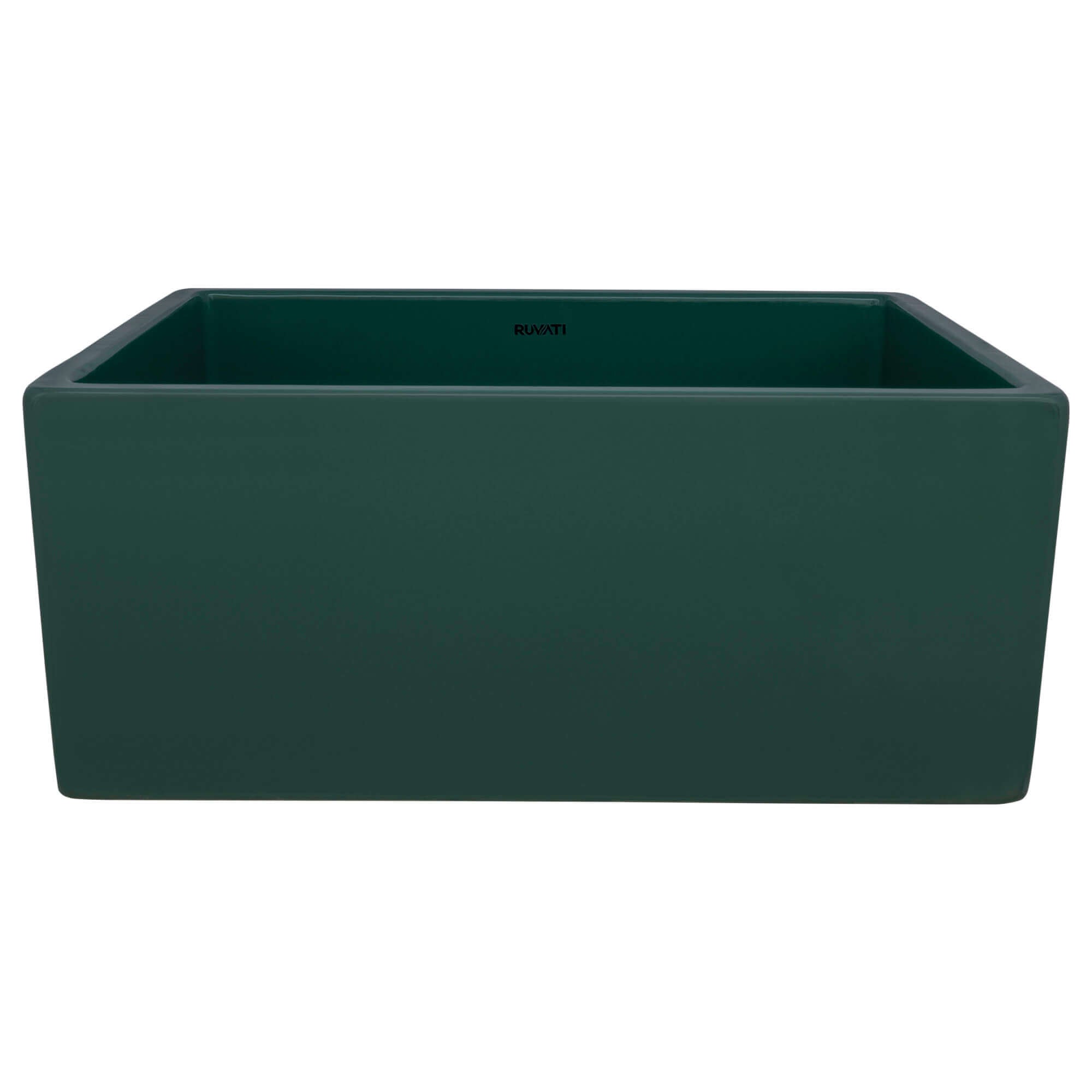 Ruvati Fiamma — Tarja Farmhouse de Cocina en Fireclay — Verde Esmeralda — 2