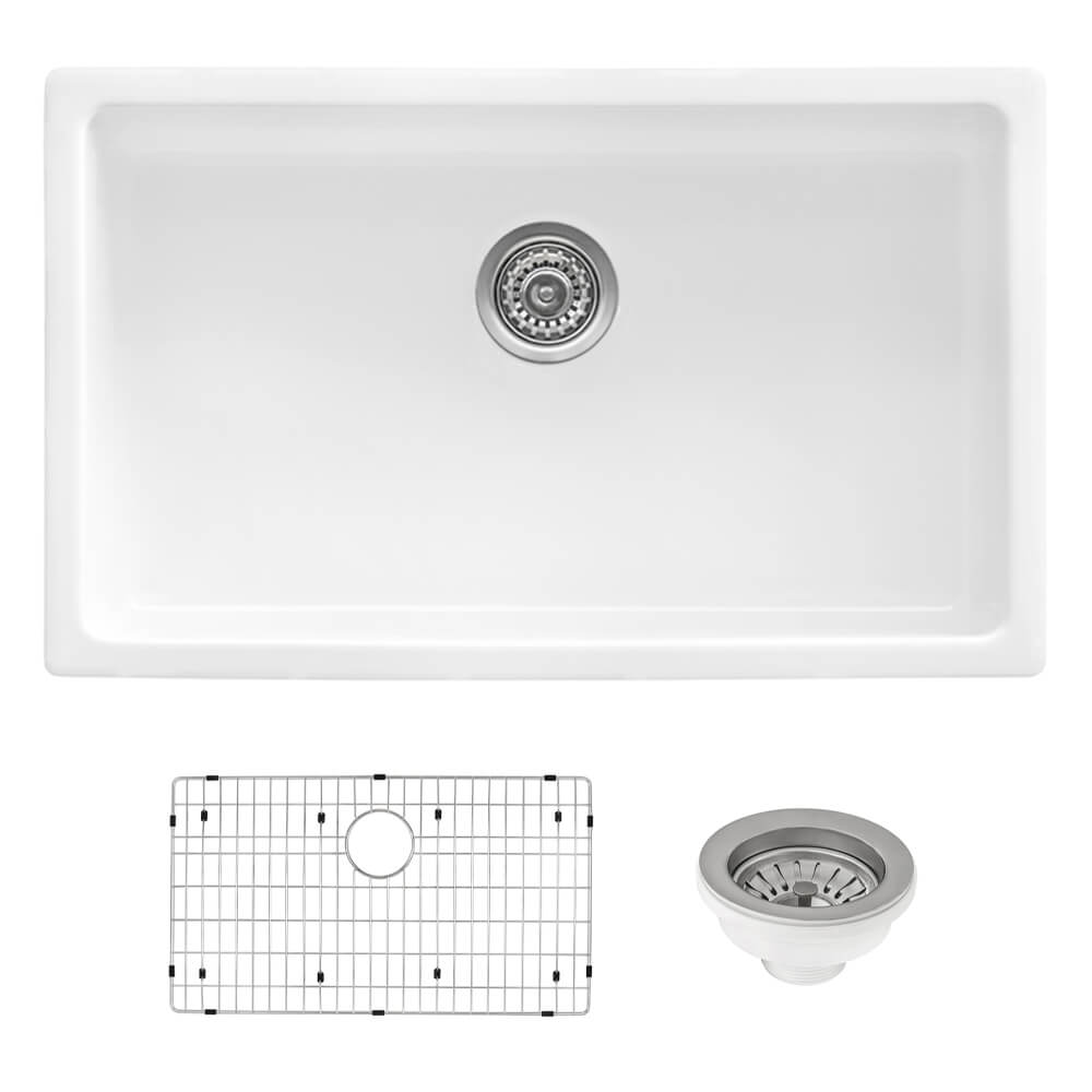 Ruvati Fiamma — Tarja de Cocina en Fireclay — Blanco — 1