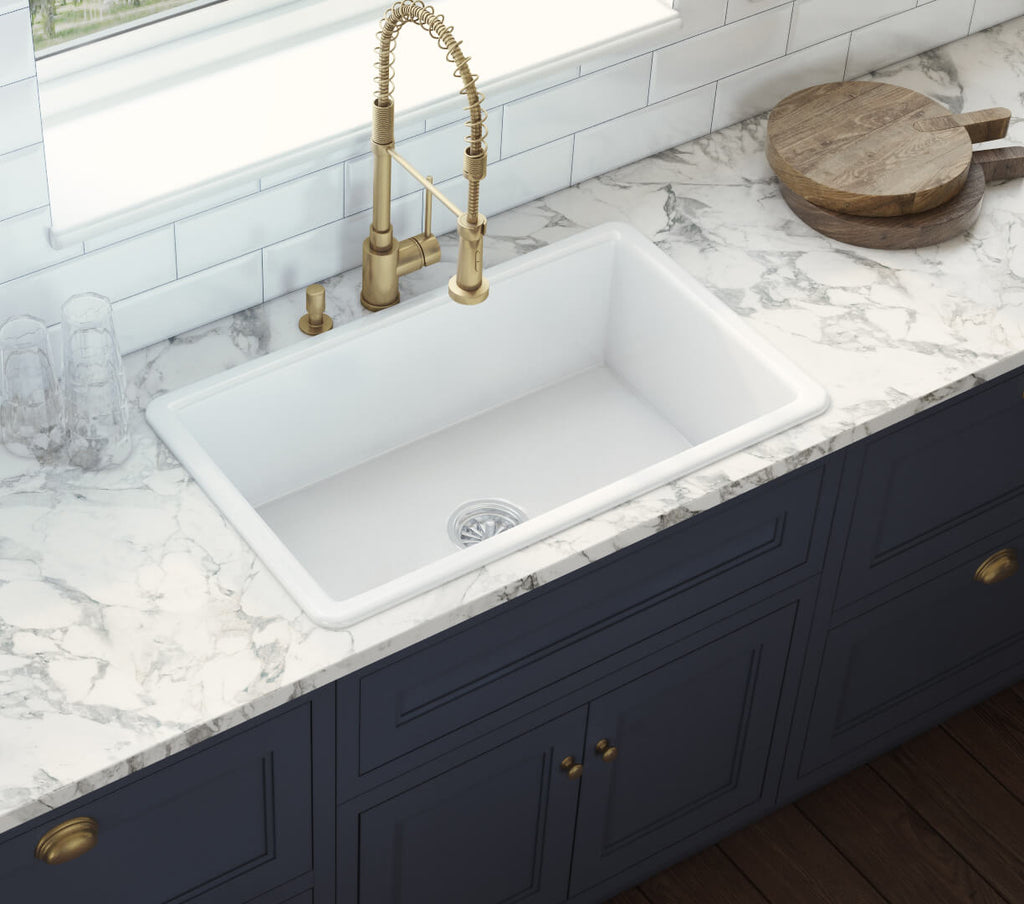 Ruvati Fiamma — Tarja de Cocina en Fireclay — Blanco — 3