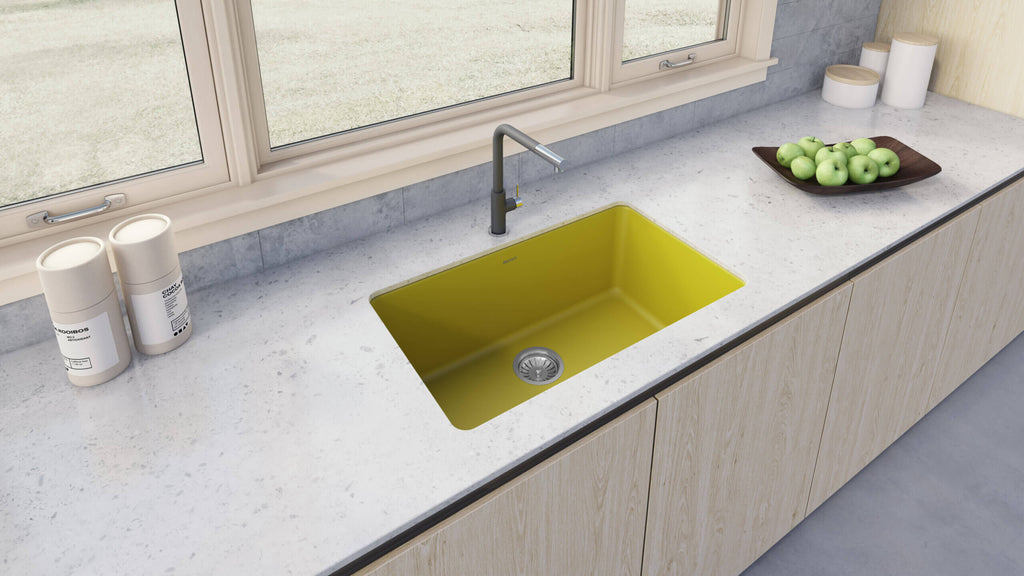 Ruvati Fiamma — Tarja de Cocina en Fireclay — Amarillo — 2