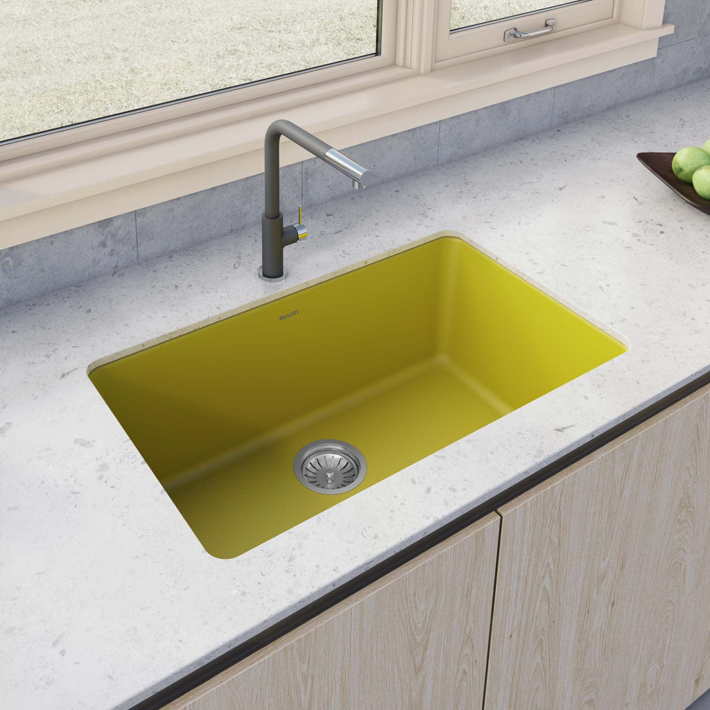 Ruvati Fiamma — Tarja de Cocina en Fireclay — Amarillo