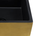 Ruvati Fiamma — Tarja Farmhouse de Cocina en Fireclay — Oro Cepillado