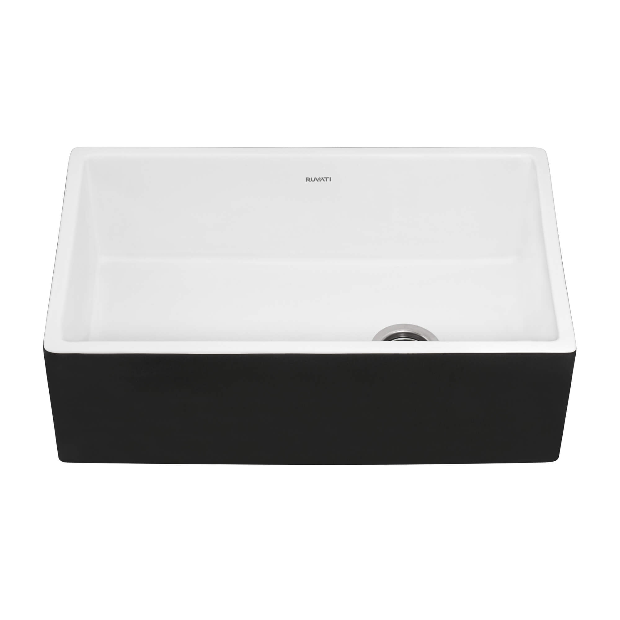 Ruvati Fiamma — Tarja Farmhouse de Cocina en Fireclay — Blanco — 2