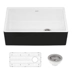Ruvati Fiamma — Tarja Farmhouse de Cocina en Fireclay — Blanco — 3