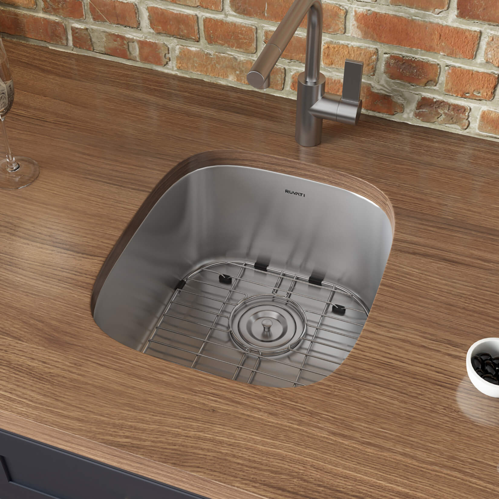 Ruvati Parmi — Tarja de Bar / Prep de 12 x 18 pulg en Acero Inoxidable — Acero Inoxidable