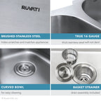Ruvati Parmi — Tarja de Cocina en Acero Inoxidable — Acero Inoxidable — 3