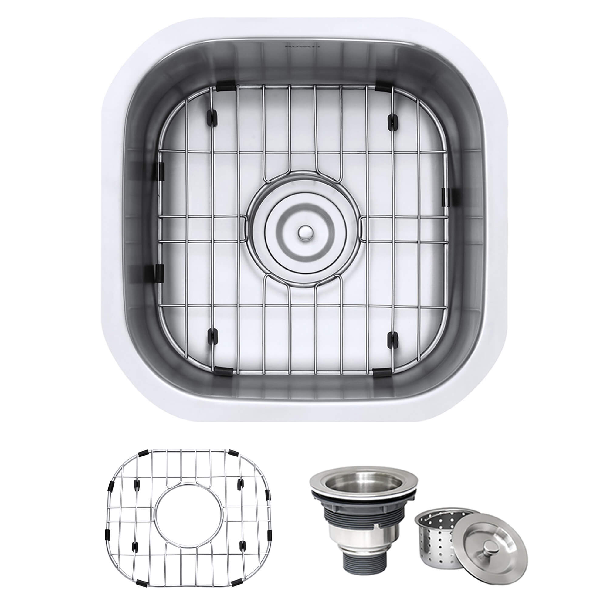 Ruvati Parmi — Tarja de Bar / Prep de 16 x 16 pulg en Acero Inoxidable — Acero Inoxidable — 3