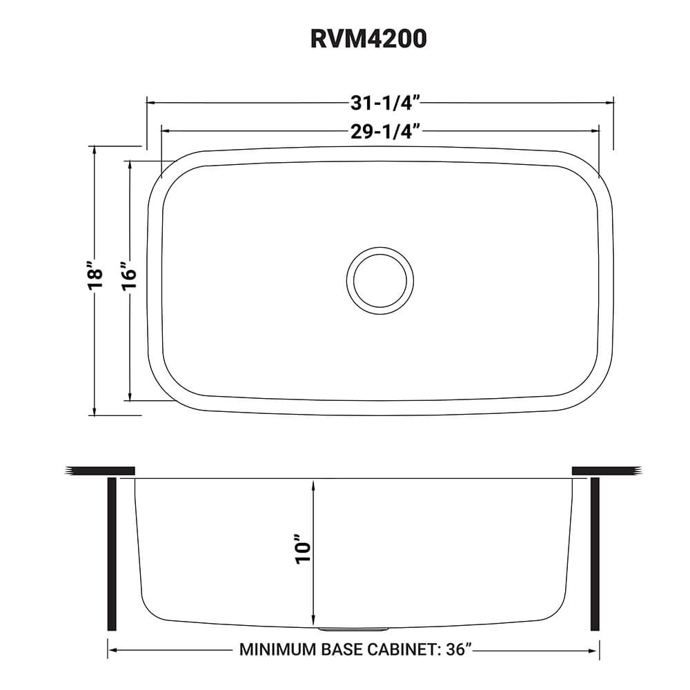 Ruvati Parmi — Tarja de Cocina en Acero Inoxidable — Acero Inoxidable — 1