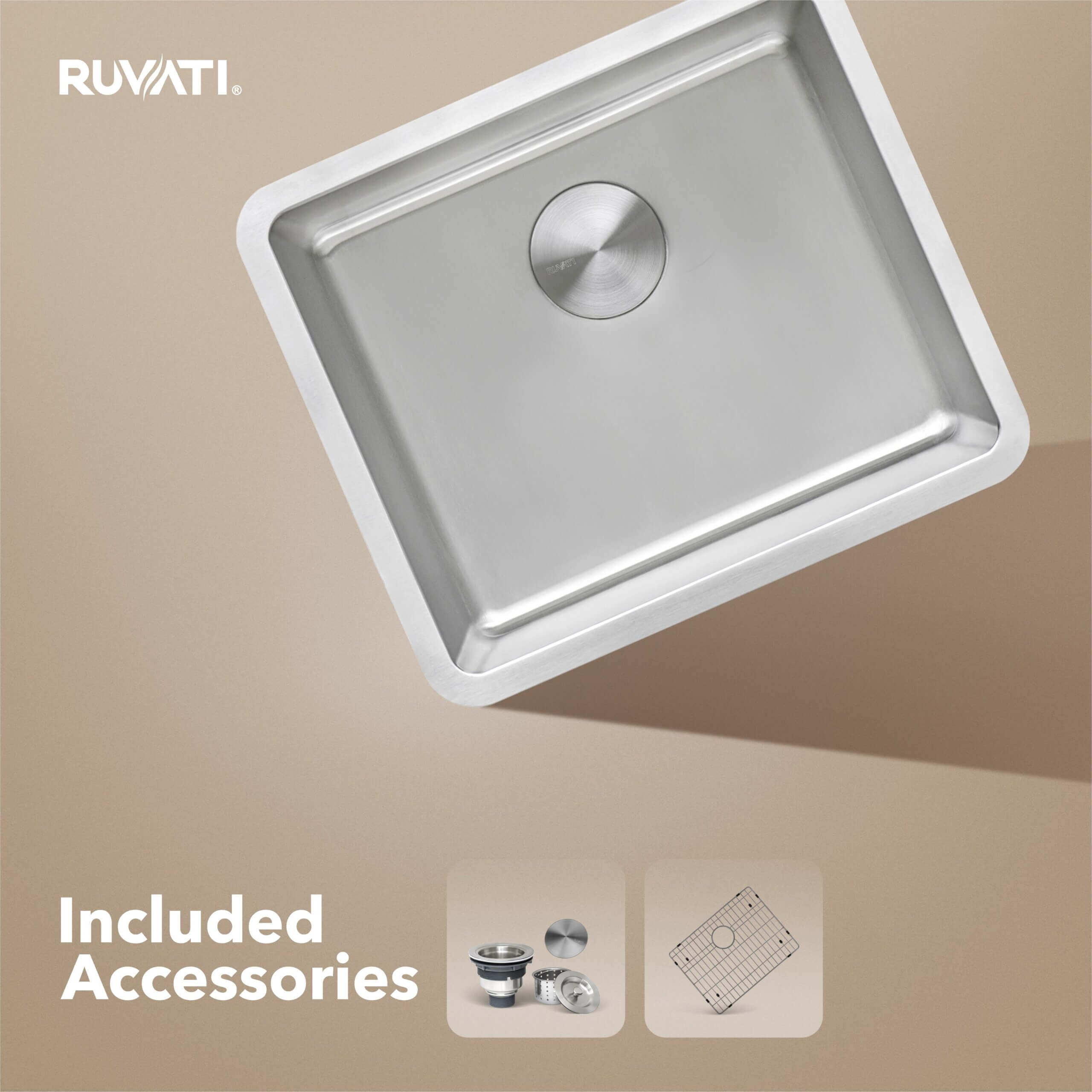 Ruvati Modena — Tarja de Bar / Prep en Acero Inoxidable — Acero Inoxidable — 1