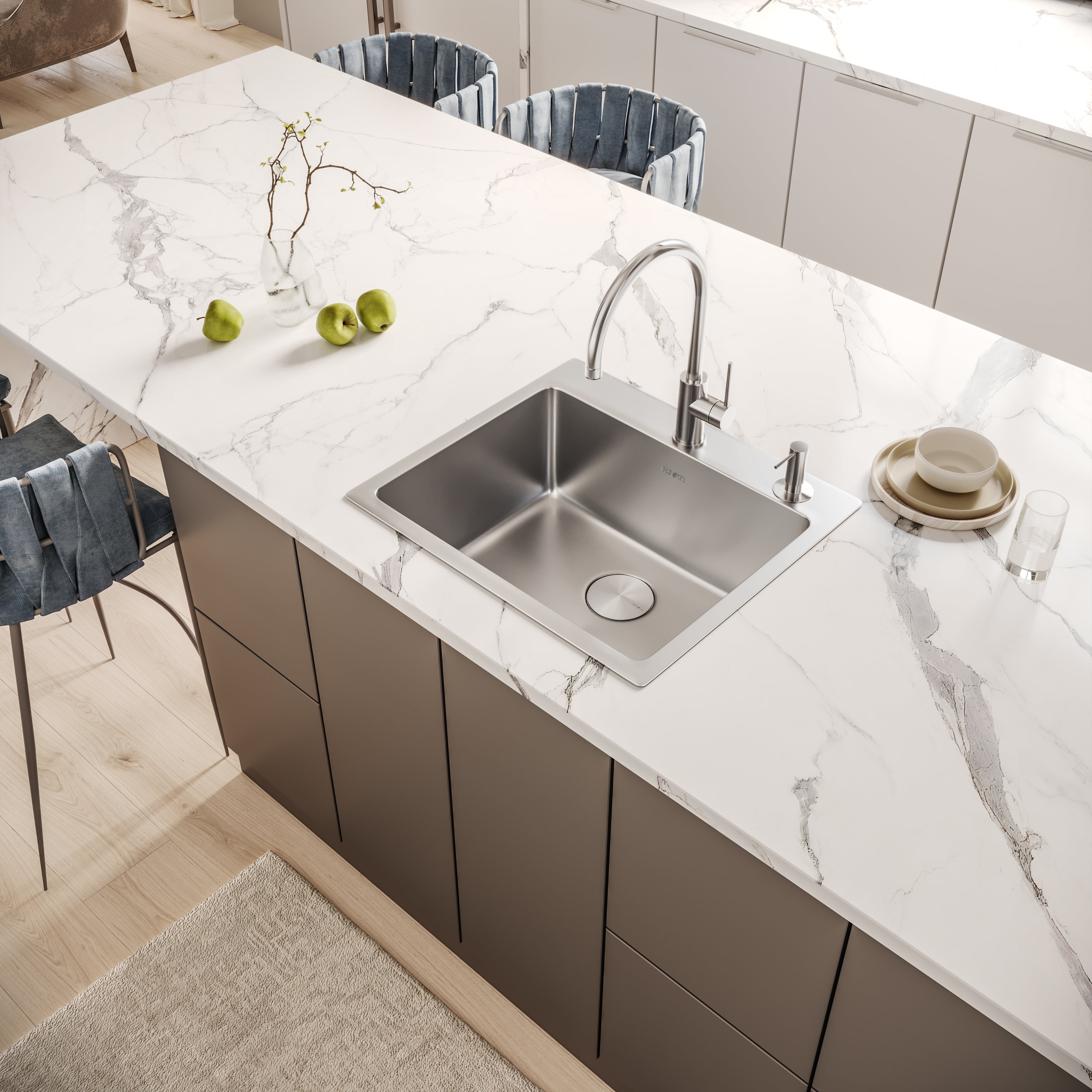 Ruvati Modena — Tarja de Bar / Prep en Acero Inoxidable — Acero Inoxidable — 1