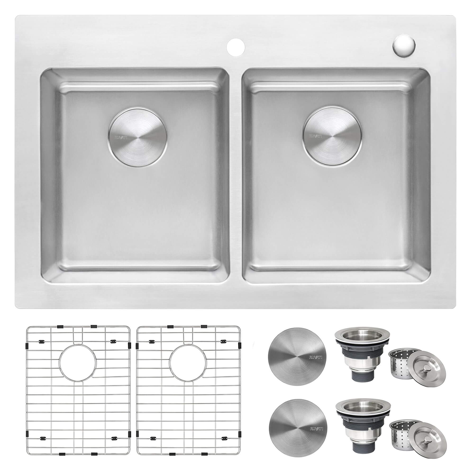 Ruvati Modena — Tarja de Cocina de 33 x 22 pulg en Acero Inoxidable — Acero Inoxidable — 1