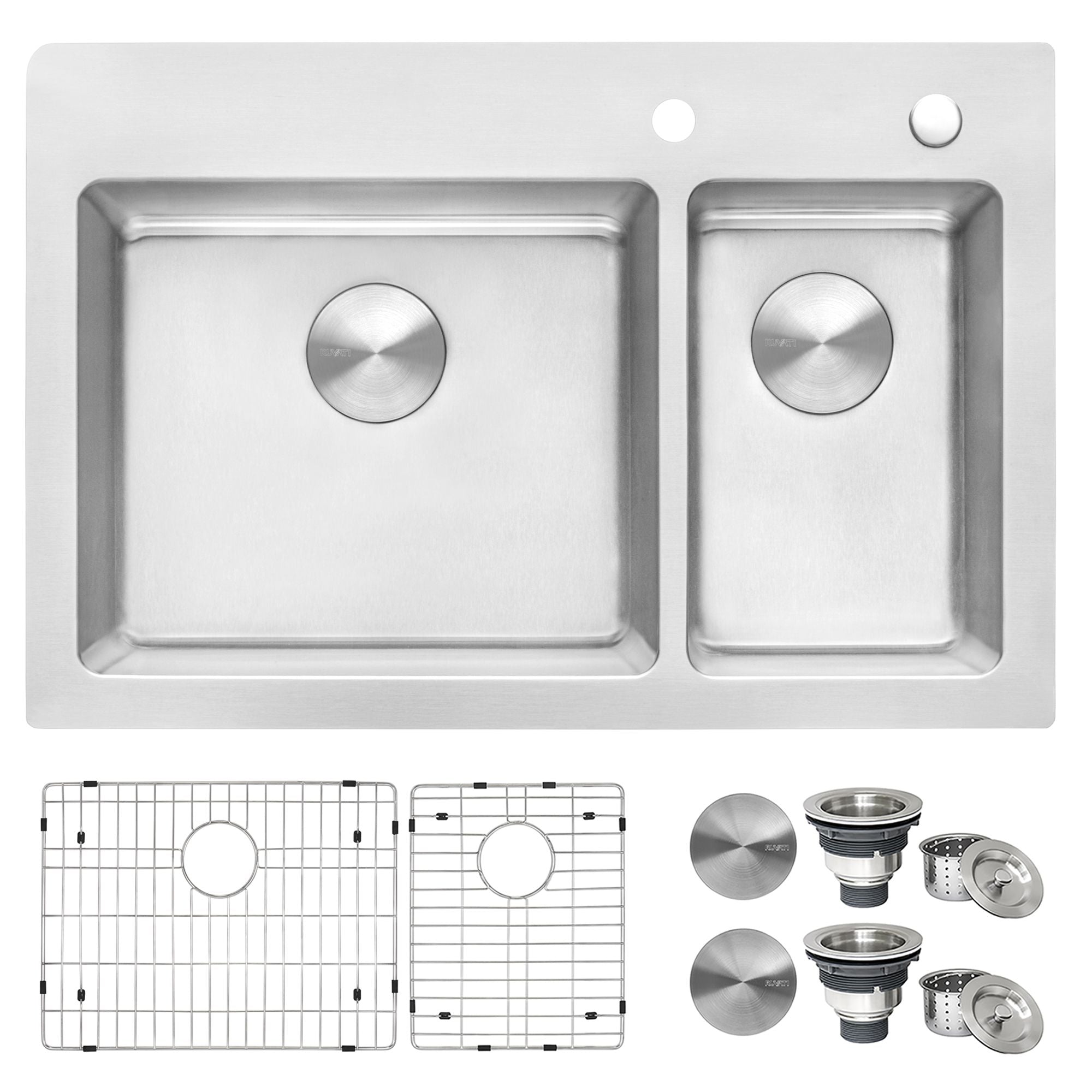 Ruvati Modena — Tarja de Cocina de 33 x 22 pulg en Acero Inoxidable — Acero Inoxidable