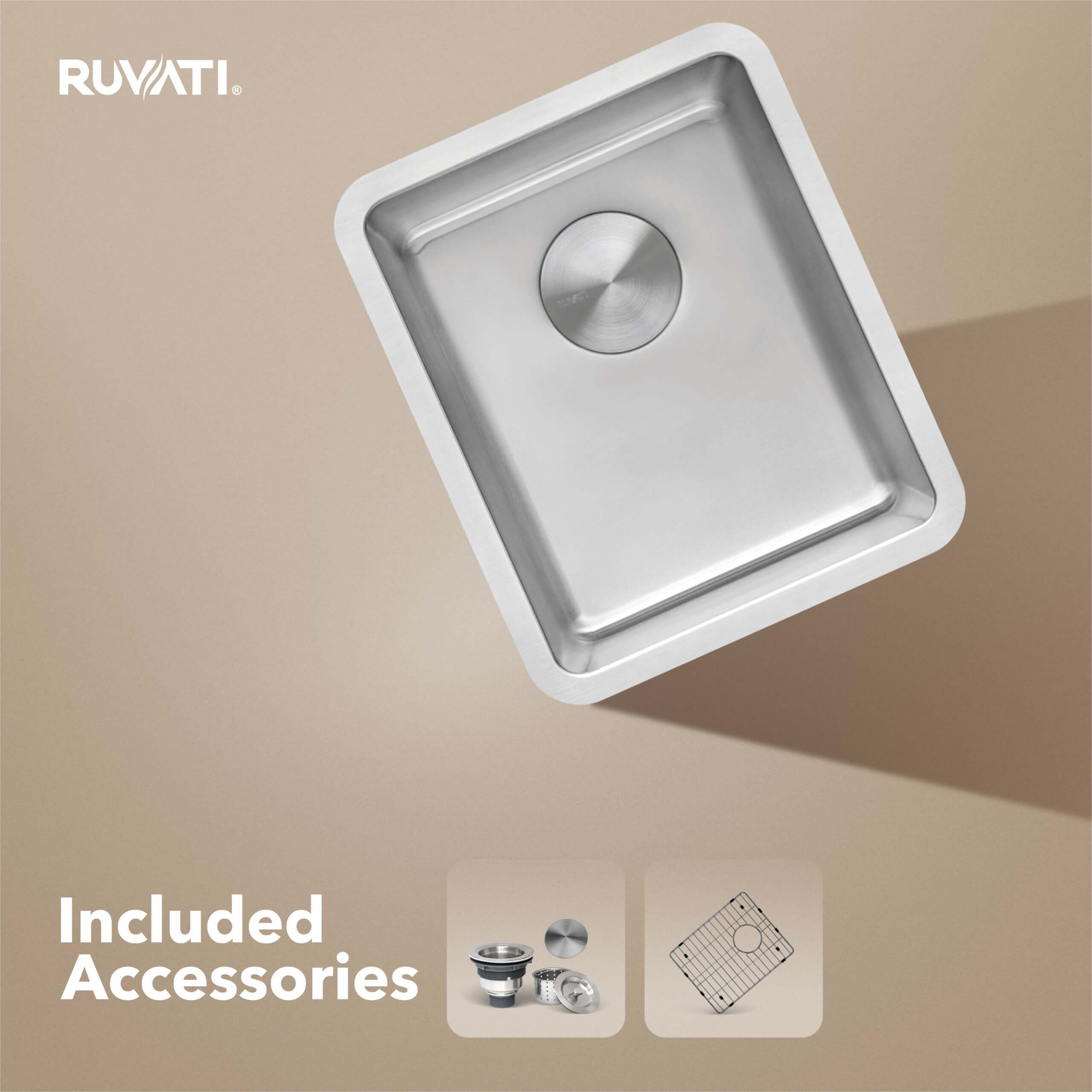 Ruvati Modena — Tarja de Bar / Prep en Acero Inoxidable — Acero Inoxidable — 1