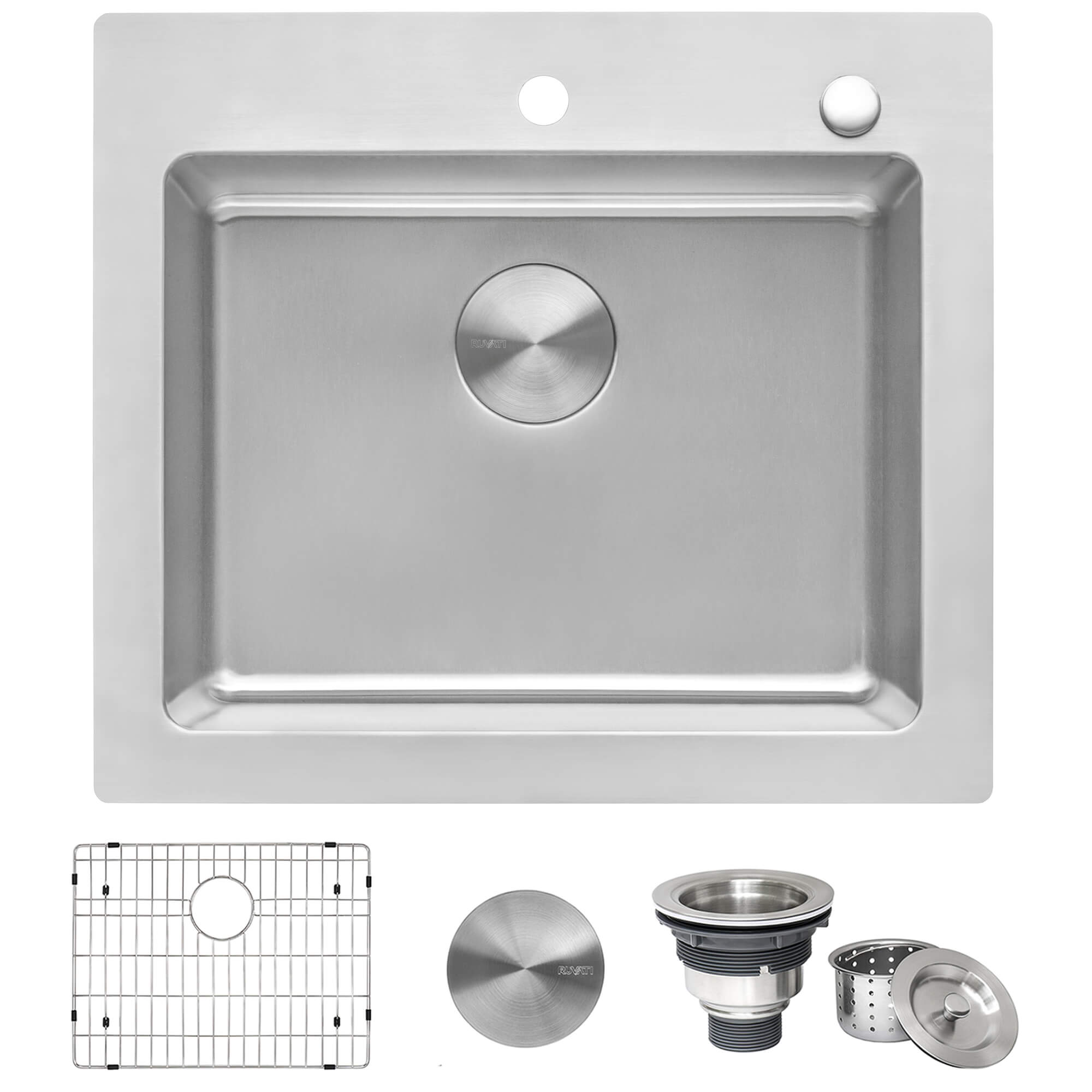 Ruvati Modena — Tarja de Cocina de 23 x 20 pulg en Acero Inoxidable — Acero Inoxidable