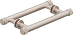California Faucets Steampunk Bay Toalleros Dobles / Manijas para Puerta de Regadera - Acuñado - Satin Nickel