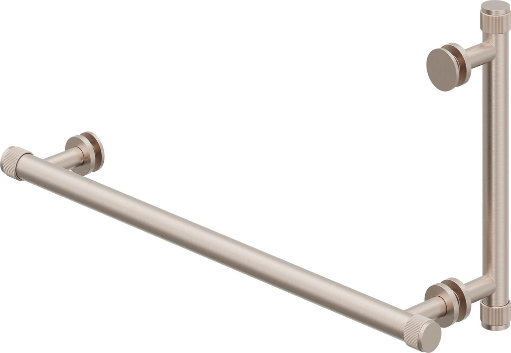 California Faucets Steampunk Bay Toallero y Manija para Puerta de Regadera - Acuñado - Satin Nickel