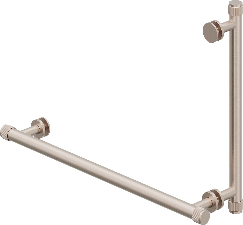 California Faucets Steampunk Bay Toallero y Manija para Puerta de Regadera - Acuñado - Satin Nickel