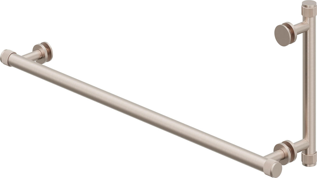 California Faucets Steampunk Bay Toallero y Manija para Puerta de Regadera - Acuñado - Satin Nickel