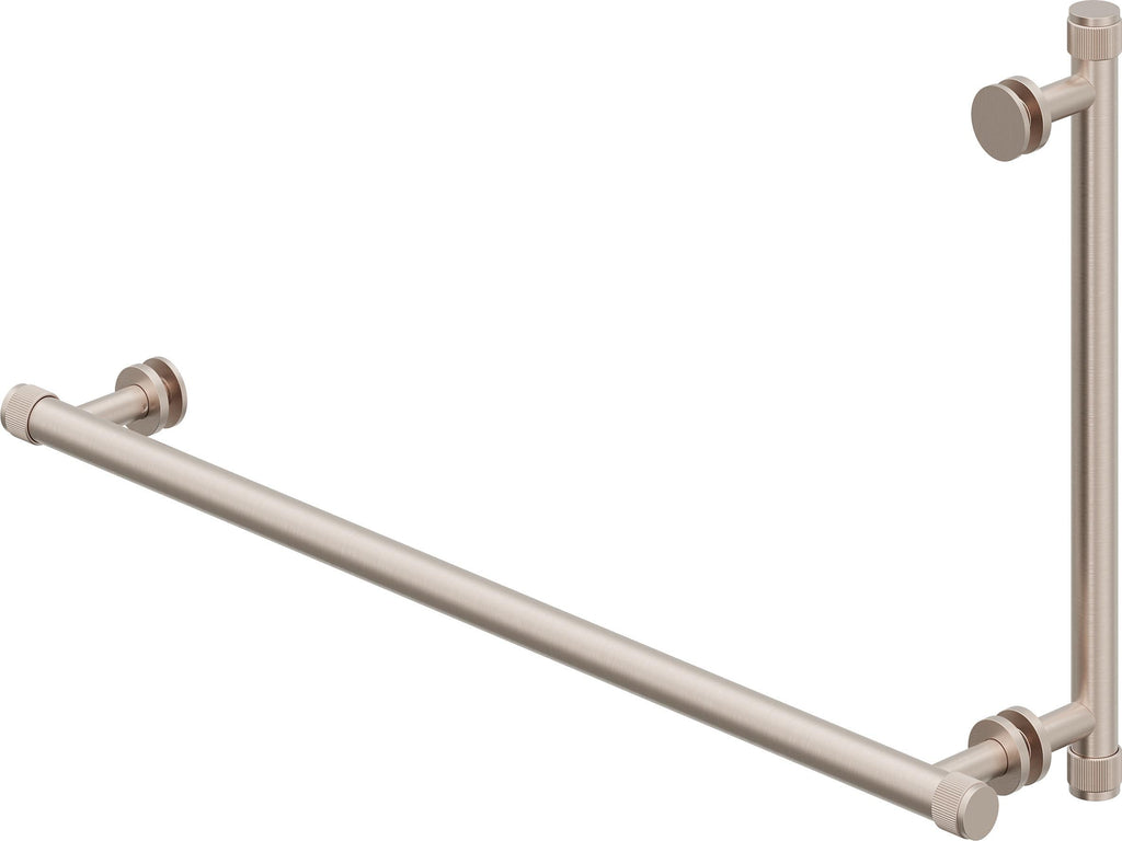California Faucets Steampunk Bay Toallero y Manija para Puerta de Regadera - Acuñado - Satin Nickel