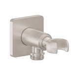 California Faucets San Elijo Codo de Suministro con Soporte para Regadera de Mano - Base Cuadrada - Níquel Satinado