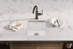 Elkay Tarja Fireclay 16-7/16" x 18-15/16" x 9-1/16" de Un Tazón de Bar Bajo Cubierta — ambiente de cocina