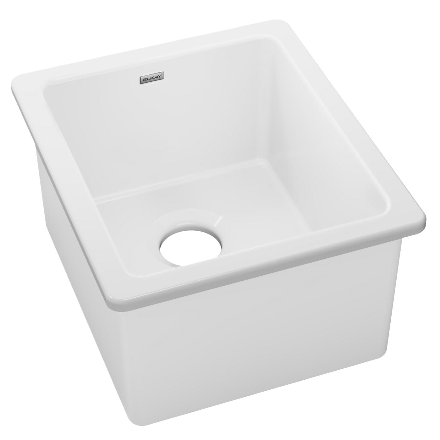 Elkay Tarja Fireclay 16-7/16" x 18-15/16" x 9-1/16" de Un Tazón de Bar Bajo Cubierta — vista de producto