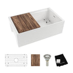 Elkay Tarja Fireclay 30" x 18-13/16" x 9-5/8" de Un Tazón Farmhouse Workstation (Kit) Blanco — vista de producto