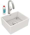 Elkay Tarja Fireclay 24-7/16" x 19-11/16" x 9-1/8" de Un Tazón Farmhouse (Kit) con Llave Filtrada Blanco — vista de producto