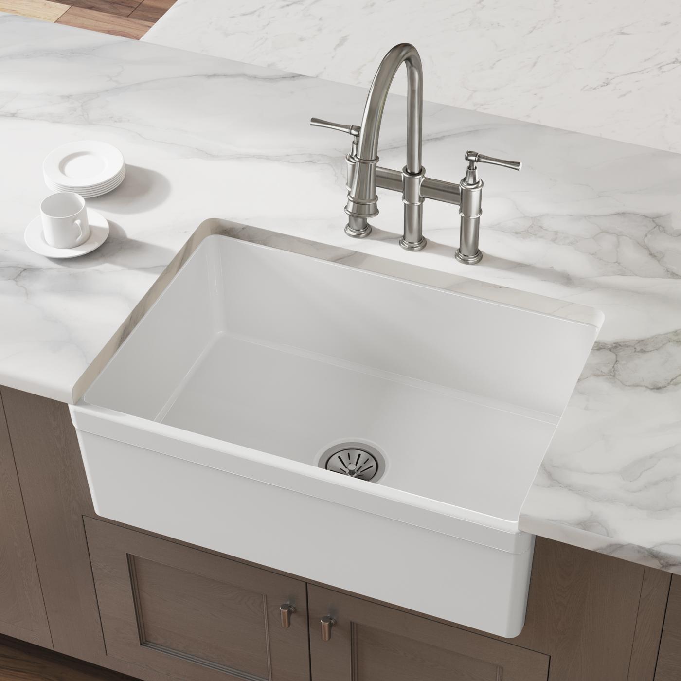 Elkay Tarja Fireclay 30" x 19-15/16" x 9-1/8" de Un Tazón Farmhouse Blanco — vista de producto