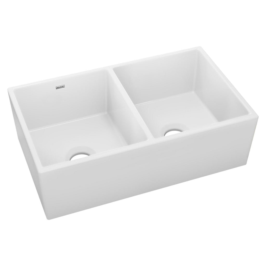 Elkay Tarja Fireclay 33" x 19-15/16" x 9" de Dos Tazones Iguales Farmhouse — vista de producto