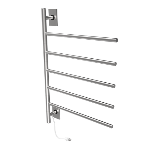Barra Giratoria Cableado y Enchufe Combo unidad con 5 barras en acabado Níquel Satinado